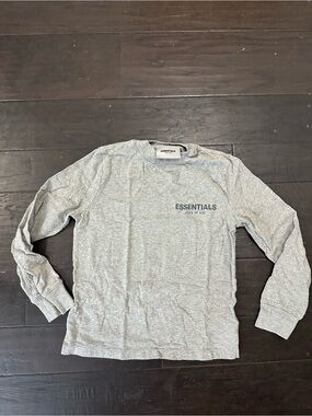 ESSENTIALS Fear of God Boy’s Long Sleeve Crewneck T-Shirt - Heather Gray